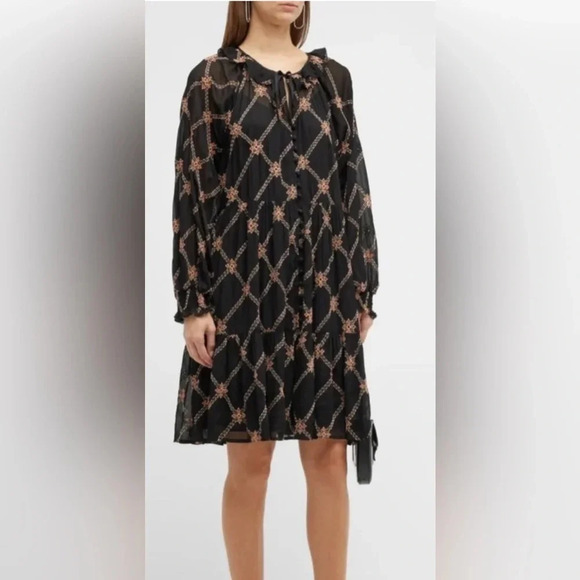 🆕 Johnny Was Jackie Mini Dress Black Small - Picture 7 of 15